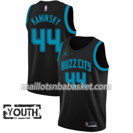 Maillot Enfant Charlotte Hornets Frank Kaminsky 44 2018-19 Jordan Brand City Edition Noir Swingman